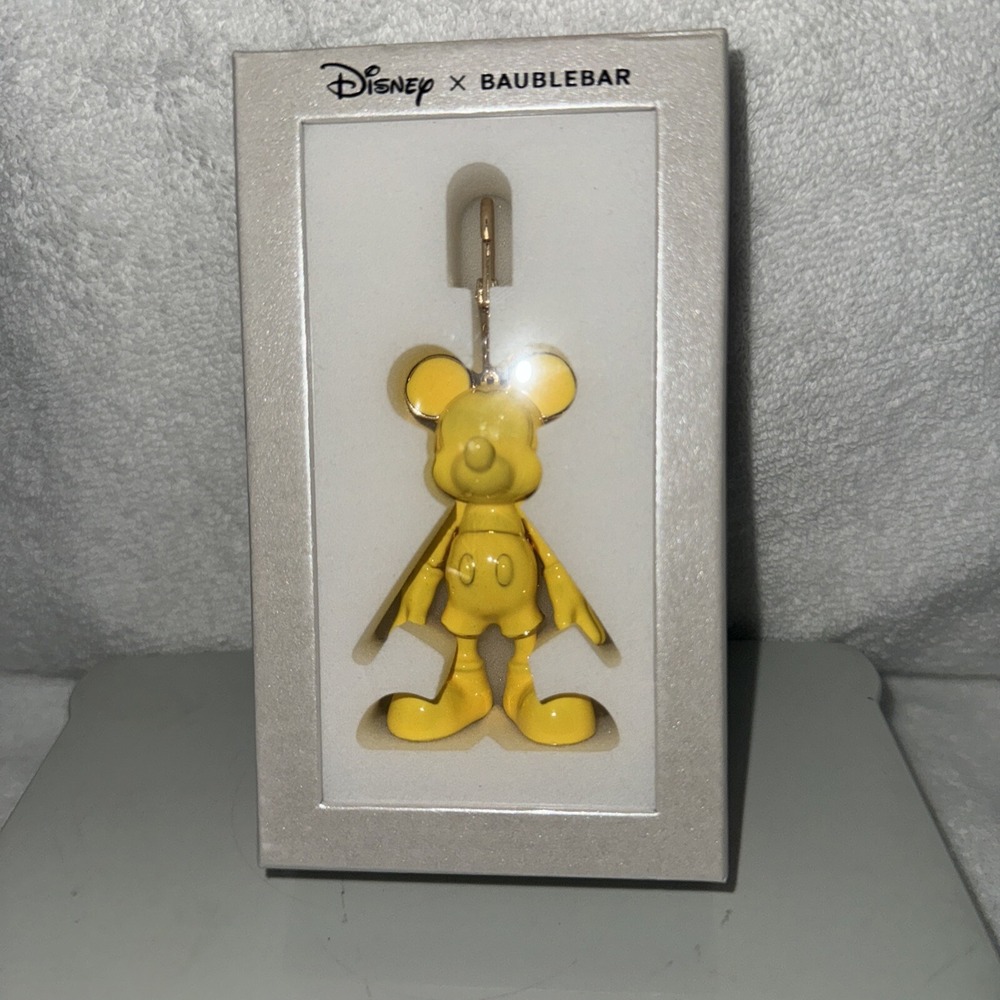 DISNEY X BAUBLEBAR Mickey Mouse Disney Bag Charm Keychain Yellow NEW